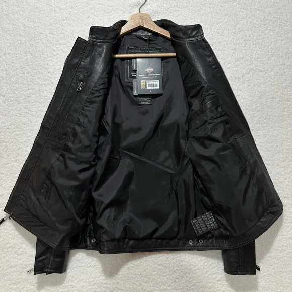 Harley-Davidson Men's Leather Jacket-Long Way Distressed 98089-15VM Sz Small NWT